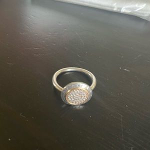 PANDORA Two tone CZ Signature ring